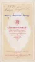 1867 Póka Angéla portréja vizitkártya méretben, Auerbach Miksa aradi műterméből, 10x6 cm
