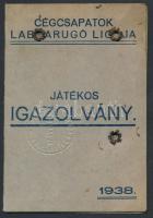 1938 Cégcsapatok Labdarúgó Ligája, fényképes játékos igazolvány