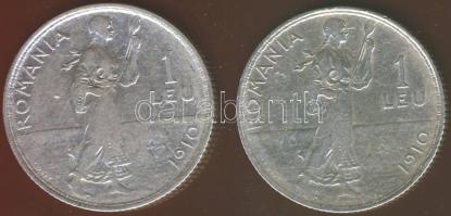 Románia 1910. 1L (2x) T:2