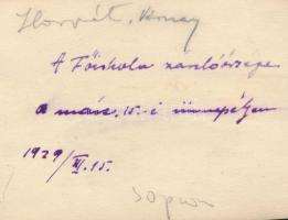 1929 Sopron, a Soproni Bányászati és Erdészeti Akadémia zászlóőrsége a március 15-i ünnepélyen, fotó...