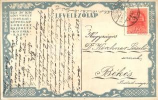 Kocsikázás 'Egy jó kislány viselt dolgai' képeslap sorozat / Hungarian art postcard s: Koz...