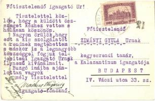 Márianosztra, M. kir. női fegyintézet, börtön, Márkus Virgina igazgató aláírásával (EK)