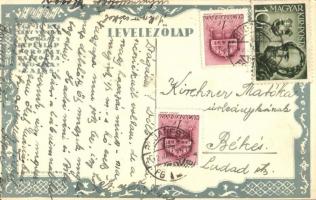 Babaszoba 'Egy jó kislány viselt dolgai' képeslap sorozat / Hungarian art postcard s: Kozm...