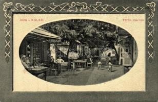 Ada-Kaleh, Török csarnok, bazárok. Mamuth Hassen kiadása 431. / Turkish hall, bazaars, Art Nouveau (apró szakadás / tiny tear)