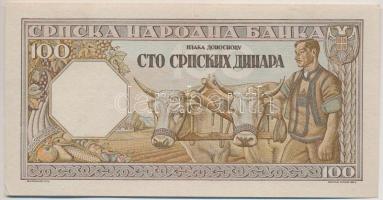 Szerbia / Német megszállás 1943. 100D T:II-
Serbia / German occupation 1943. 100 Dinara C:VF
Kraus...