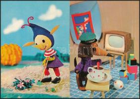 4 db MODERN motívumos képeslap, Mazsola és Tádé magyar televíziós bábfilmsorozat, esti mese / 4 MODE...