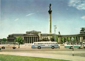 8 db MODERN autóbuszos motívumlap, magyar Ikarus autóbuszok, főként megíratlan / 8 MODERN autobus mo...