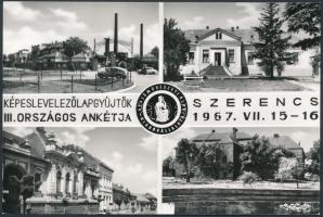 4 db MODERN megíratlan, képeslapgyűjtéssel kapcsolatos motívumlap, képeslapgyűjtő klub, kiárusítás, ...