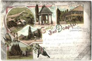 Dombhátfürdő, Anies (Domphát); Gyógyfürdő, forrás, kiadja O. Raupenstrauch / spa, well, litho (b)