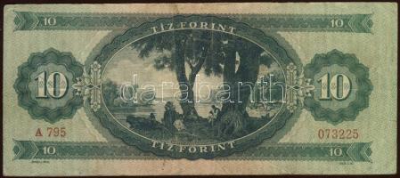 1947. 10Ft elő és hátlap erősen ferdén nyomva T:II-
