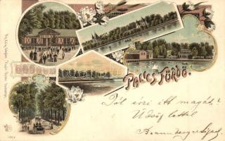 1898 Palicsfürdő, Palic; Víg Zsigmond Sándor floral, Art Nouveau litho