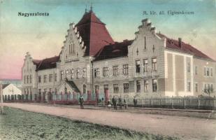 Nagyszalonta, Salonta; Állami főgimnázium, kiadja Klein S. és V. / grammar school (ázott / wet damage)