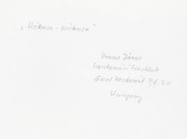 cca 1975 Vincze János (1922-1998): Hókusz-pókusz, feliratozott vintage fotóművészeti alkotás, 20x18 ...