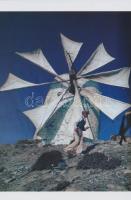 Orosz, magyar és görög szélmalom, 2 db vintage feliratozott fotó és 1 db másolat, 15x10 cm és 24x18 ...