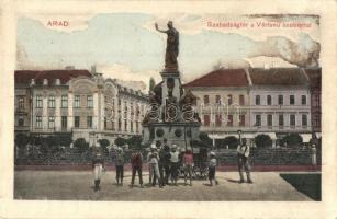 Arad, Szabadság tér, Vértanú szobor, Rozsnyay Gyógyszertár, kiadja Bloch H. / square, statue, pharmacy (r)