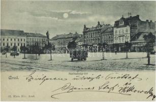 Arad, Szabadság tér, Domán Sándor üzlete, kiadja ifj. Klein Mór / square, shops