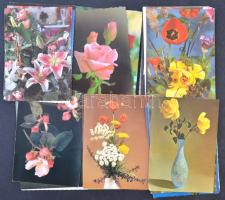 Kb. 180 db MODERN virágos motívumlap, néhány másodpéldánnyal / Cca. 180 MODERN flower motive cards, ...