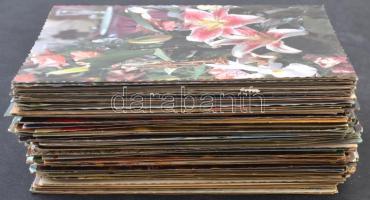 Kb. 180 db MODERN virágos motívumlap, néhány másodpéldánnyal / Cca. 180 MODERN flower motive cards, ...