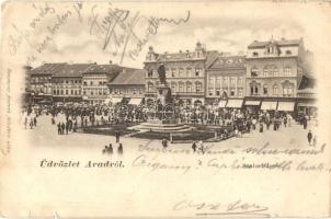 Arad, Szabadság tér, Kuttn Gyula, Domán Mihály, Rosenberg A., Schlesinger Lipót, Bildhauer R. üzletei / square, shops (b)