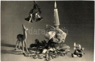 Kb. 70 db MODERN fekete-fehér új évi és karácsonyi üdvözlőlap / Cca. 70 MODERN New Year and Christma...