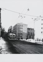 cca 1960 Budapest, Kecskeméti utca a Kálvin térnél, 15-ös autóbusz, vintage negatívról készült mai nagyítás 25x18 cm-es fotópapírra