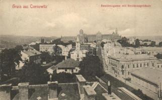 Chernivtsi, Czernowitz; Residenzgasse mit Residenzgebäude / street with residence Bediene dich selbst