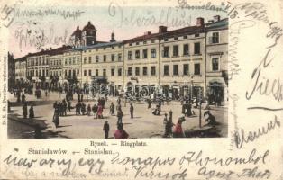 Ivano-Frankivsk, Stanislawów, Stanislau; Rynek / Ringplatz / square, shop of L. Schechter (EK)