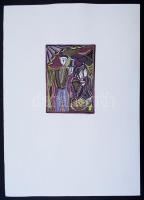 Szántó jelzéssel: Kofa. Vegyes technika, papír, 17×12 cm