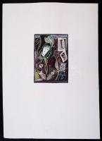 Szántó jelzéssel: Madam. Vegyes technika, papír, 17×12 cm