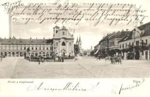 Vác, Főtér, templom, Divald Károly 166. sz.