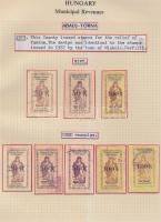 Gary Ryan magyar városi okmánybélyeg gyűjteménye, kb 2.000 különféle városi okmánybélyeg 7 albumban,...