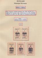 Gary Ryan magyar városi okmánybélyeg gyűjteménye, kb 2.000 különféle városi okmánybélyeg 7 albumban,...