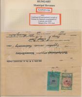 Gary Ryan magyar városi okmánybélyeg gyűjteménye, kb 2.000 különféle városi okmánybélyeg 7 albumban,...