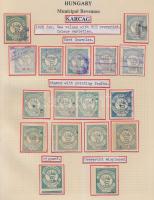 Gary Ryan magyar városi okmánybélyeg gyűjteménye, kb 2.000 különféle városi okmánybélyeg 7 albumban,...