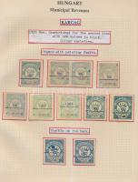 Gary Ryan magyar városi okmánybélyeg gyűjteménye, kb 2.000 különféle városi okmánybélyeg 7 albumban,...