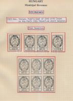 Gary Ryan magyar városi okmánybélyeg gyűjteménye, kb 2.000 különféle városi okmánybélyeg 7 albumban,...