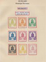 Gary Ryan magyar városi okmánybélyeg gyűjteménye, kb 2.000 különféle városi okmánybélyeg 7 albumban,...