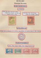 Gary Ryan magyar városi okmánybélyeg gyűjteménye, kb 2.000 különféle városi okmánybélyeg 7 albumban,...