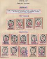 Gary Ryan magyar városi okmánybélyeg gyűjteménye, kb 2.000 különféle városi okmánybélyeg 7 albumban,...