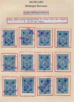 Gary Ryan magyar városi okmánybélyeg gyűjteménye, kb 2.000 különféle városi okmánybélyeg 7 albumban,...