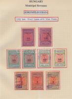 Gary Ryan magyar városi okmánybélyeg gyűjteménye, kb 2.000 különféle városi okmánybélyeg 7 albumban,...