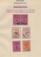 Gary Ryan magyar városi okmánybélyeg gyűjteménye, kb 2.000 különféle városi okmánybélyeg 7 albumban,...