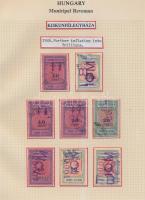 Gary Ryan magyar városi okmánybélyeg gyűjteménye, kb 2.000 különféle városi okmánybélyeg 7 albumban,...