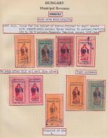 Gary Ryan magyar városi okmánybélyeg gyűjteménye, kb 2.000 különféle városi okmánybélyeg 7 albumban,...