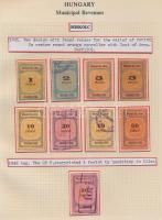 Gary Ryan magyar városi okmánybélyeg gyűjteménye, kb 2.000 különféle városi okmánybélyeg 7 albumban,...