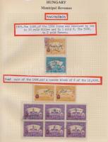 Gary Ryan magyar városi okmánybélyeg gyűjteménye, kb 2.000 különféle városi okmánybélyeg 7 albumban,...