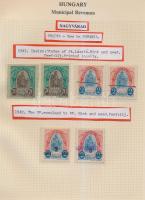 Gary Ryan magyar városi okmánybélyeg gyűjteménye, kb 2.000 különféle városi okmánybélyeg 7 albumban,...