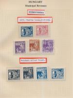 Gary Ryan magyar városi okmánybélyeg gyűjteménye, kb 2.000 különféle városi okmánybélyeg 7 albumban,...