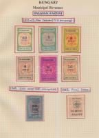 Gary Ryan magyar városi okmánybélyeg gyűjteménye, kb 2.000 különféle városi okmánybélyeg 7 albumban,...