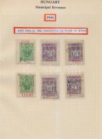 Gary Ryan magyar városi okmánybélyeg gyűjteménye, kb 2.000 különféle városi okmánybélyeg 7 albumban,...